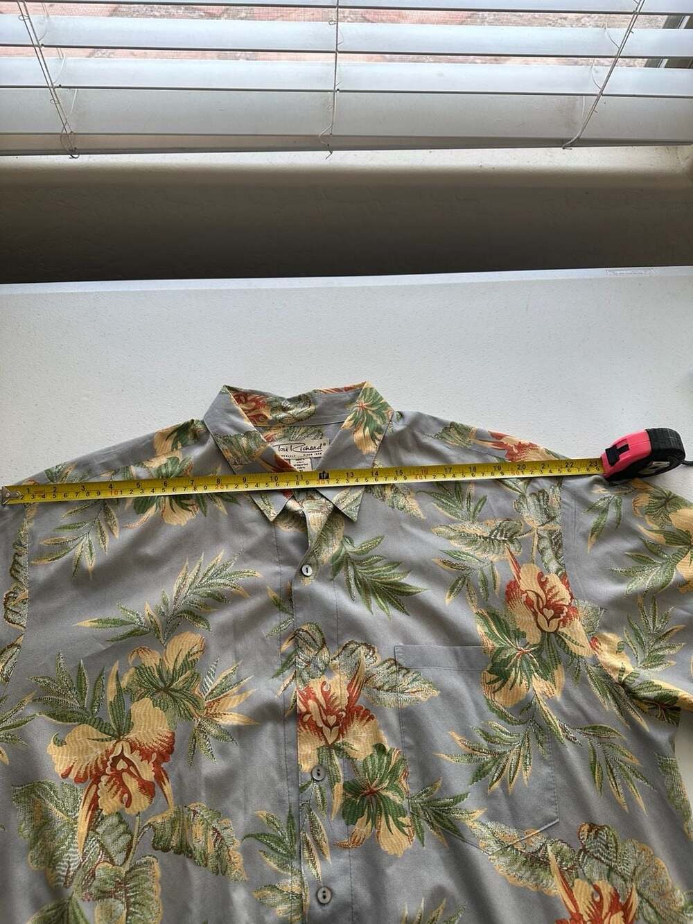 Tori Richard Hawaiian Shirt Men’s XL Blue Floral Tropical Aloha Cotton Lawn USA - Picture 7 of 10